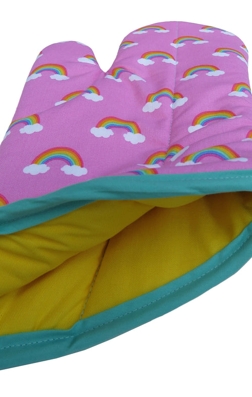 80's Rainbows Retro Handmade Oven Mitt