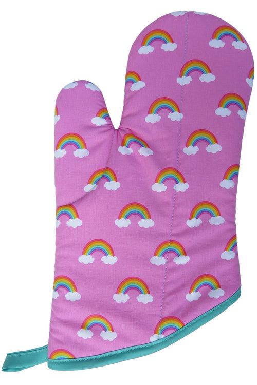 80's Rainbows Retro Handmade Oven Mitt