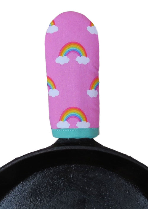 80's Rainbows Retro Handmade Cast Iron Skillet Mitt